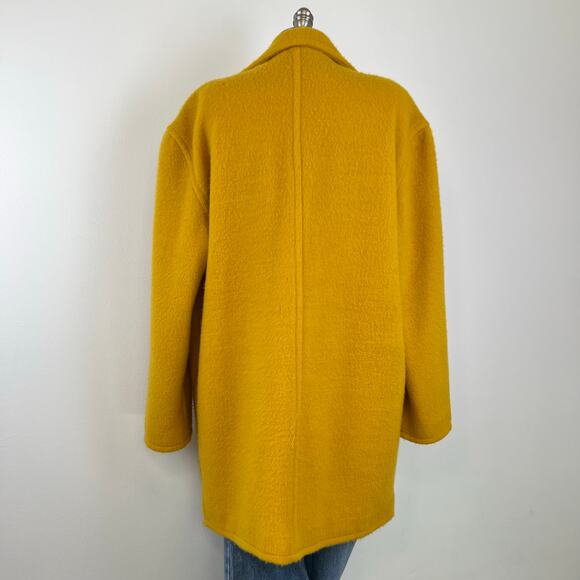 Vintage Adrienne Vittadini Yellow Wool Blend Button Front Collared Jacket (L) - Picture 13 of 15